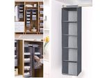 Organizzatore Da Appendere Organizzatore Per Armadietti In Tessuto Organizzatore Per Armadietti Da Appendere Scaffale Da Appendere Organizzatore Per Armadi Grigio, 5 Scomparti, 100*27*27Cm