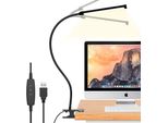 70CM Ha Condotto La Lampada Da Scrivania Nero Clampable Monitor Lampada Dimmable Lettura Luce Ufficio Lampada Da Tavolo Per Scrivania Ufficio