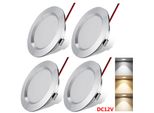 4X 3W Led Faretto Da Incasso Piatto Bianco Caldo 12V Faretti Led Faretti Da Soffitto Luce Da Incasso Faretti Da Soffitto Argento Per Bagno Cucina Soggiorno
