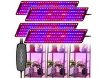La Lampada Della Pianta Del Pannello Led Spettro Completo Per La Fioritura Della Pianta, 600Leds Coltiva La Luce Della Lampada Per Le Piante Dell'interno Coltiva La Luce Con Il 3 Temporizzatore, 6 Luminosità (4Pcs)