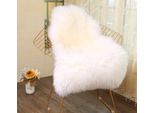 Tappeto A Pelo Alto 60X90Cm Tappeto In Pelliccia Sintetica Lavabile Lungo 6Cm Tappetino Morbido Per Sedie Divano Divano Soggiorno Camera Da Letto, Bianco
