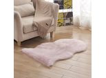 Tappeto A Pelo Alto 40X60Cm Tappeto In Pelliccia Sintetica Lavabile Lungo 6Cm Tappetino Morbido Per Sedie Divano Divano Soggiorno Camera Da Letto, Rosa