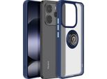 Avizar, Cover Xiaomi Note 14 4G Ring Metal Video Stand, Blu