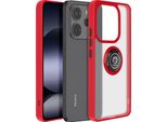 Avizar, Cover Xiaomi Note 14 4G Ring Metal Video Stand, Rosso