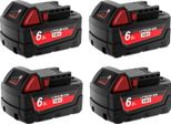 Batteria Agli Ioni Di Litio, Capacità 6000Mah, Tensione 18V, Batteria Da 4 Pezzi
