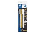 Staedtler 8323-S BK3 Staedtler Marcatore Permanente Metallico, Punta Tonda, Confezione Blister Da 3 Pezzi