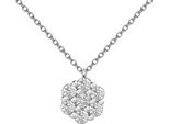 Kette Mit AnhäNger Firetti "Schmuck Geschenk Silber 925 Halsschmuck Ankerkette AnhäNger Blume", Silber (Silberfarben, Kristallweiß), Halsketten, Damen, Silber 925 (Sterlingsilber), L: 43 B: 1,1Mm, Made In Germany - Mit Zirkonia (Synth.), B:1,1Mm