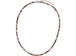 Collier Firetti "Schmuck Geschenk Messing Halsschmuck Halskette Edelstein", Bunt (Silberfarben, Altrosa, GrüN, Schwarz), Halsketten, Damen, Messing, L: 50 B: 4Mm, Collier, Made In Germany - Mit Turmalin, B:4Mm