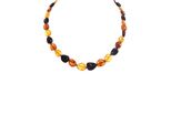 Collier Firetti "Schmuck Geschenk Halsschmuck Halskette Farbstein Edelstein Bernstein", Gold (Gelbgoldfarben, Mehrfarbig), Halsketten, Damen, Bernstein Messing Nylon, L: 45, Bernstein, Messing, Nylon, Collier, Made In Germany - Mit Bernstein