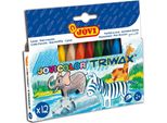 Jovi 973/12 Jovi Jumbo Easy Grip Wachsmalstifte Farbsortiert, 12 St.