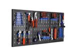 Organizzatore Da Parete In Metallo A Pioli, 120X60 Cm, Con Set Di Portautensili Da 17 Pezzi, Nero Blu