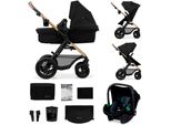 Kombi-Kinderwagen KINDERKRAFT MOOV 2 Air 3IN1, Baby, schwarz (pure schwarz), Stahl, Kinderwagen, mit Luftreifen