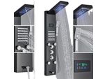 Pannello Doccia A Led, Acciaio Inox, Triplo Comando, 8004 Nero