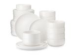 Malacasa Set Di Stoviglie In Ceramica, Elegante Design Rotondo, 18/36 Pezzi Opzioni, 36 Pezzi Bianco