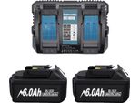 Pacco Batteria Da 18 V, Capacità 6,0 Ah, Fcc E Rohs, 2 Caricabatterie Da 6,0 Ah, 18 V