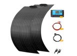 Pannello Solare Monocristallino Flessibile, Alta Efficienza, Design Resistente, Kit 100W Nero