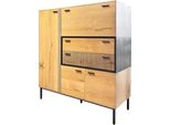 Highboard Gutmann Factory, Braun (Braun, Schwarz), B:115Cm H:120Cm T:43Cm, Mdf, Sideboards, Highboard