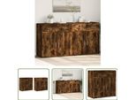 The Living Store Credenze 2 Pz. Rovere Fumé 79X38X80 Cm Materiale A Base Di Legno