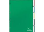Durable Divisorio A4 5 Tasti Termosaldati Con Indice, Verde, 622005
