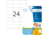 Herma Premium - Carta - Opaca - Autoadesiva Permanente - Bianca - 70 X 36 Mm 240 Etichette (10 Fogli X 24) Etichette Laminate