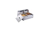Friggitrice Elettrica Commerciale, Capacità 12L, Doppia Vasca, Struttura In Acciaio Inox,