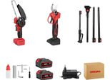 Motosega Elettrica Telescopica, Potenza 3500W, Lunghezza Regolabile 10,4 M, 2 Batterie Spina Ue