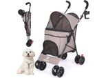 Trasportino Per Animali Domestici, Design Leggero, Rete Traspirante, Caffè