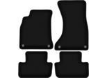 Tappetini In Velluto Per Audi A4 B8 (2007-2015, Berlina, Station Wagon, Avant, Allroad) Neri, Set 4 Pz, Con Fissaggi