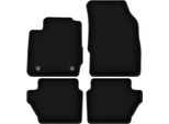 Tappetini In Velluto Per Ford Fiesta MK7 (2011-2017, Hatchback) Neri, Set 4 Pz, Con Fissaggi