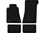 Tappetini In Velluto Per Mercedes Sl R107 Bez Katalizatora (1971-1989, Coupé) Neri, Set 4 Pz, Con Fissaggi