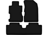 Tappetini In Velluto Per Honda Civic Vii (2001-2005, Berlina) Neri, Set 3 Pz, Con Fissaggi