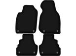 Tappetini In Velluto Per Audi A6 C5 Fl (2001-2004, Berlina, Station Wagon, Avant) Neri, Set 4 Pz, Con Fissaggi