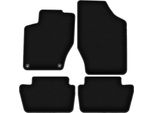 Tappetini In Velluto Per Citroen C4 Ii (2010-2018, Hatchback, Station Wagon) Neri, Set 4 Pz, Con Fissaggi