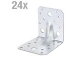 Alberts 846626 Connettore Angolare Per Carichi Pesanti Con Bordino, Zincato Sendzimir, 105 X 105 X 90 Mm, Set Da 24