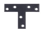 Alberts 824952 Connettore Piatto - Forma A T - Zincato - Nero - Plastificato - 70 X 50 X 16 Mm, Set Da 50