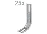 Alberts 866341 Staffa Regolabile, Due Angoli A 45°, In Rilievo, Con Foro Asolato, Zincato Sendzimir, 50 X 30 X 110 Mm, Set Da 25