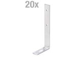 Alberts 847982 Staffa Per Tende, Con Foro Asolato, Zincata, Passivata A Film Spesso, 55 X 180 X 17 Mm, Set Da 20