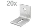 Alberts 866761 Staffa Regolabile, Con Foro Asolato, Per Fissaggio Su Calcestruzzo, Zincata A Caldo, 77 X 77 X 60 Mm, Set Da 20