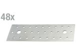 Alberts 849276 Piastra Forata, Zincata Sendzimir, 200 X 60 Mm, Set Di 48 Pezzi