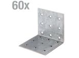 Alberts 846640 Staffa In Lamiera Forata, Zincata Sendzimir, 60 X 60 X 60 Mm, Set Da 60
