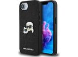 Custodia Karl Lagerfeld Glitter Fisso Karl&Choupette Teste Pin Metallo Do Iphone 16E Czarny