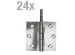 Alberts 851972 Cerniera, Quadrata, Acciaio Inox, 76 X 76 Mm Set Da 24