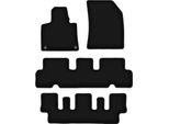 Tappetini In Velluto Per Citroen C4 Grand Picasso Ii (2013-2019, Minivan 7 Posti) Neri, Set 4 Pz, Con Fissaggi