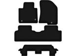 Tappetini In Velluto Per Kia Carens Iv (2013-2018, Minivan 7 Posti) Neri, Set 4 Pz, Con Fissaggi