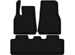 Tappetini In Velluto Per Tesla Model Y (2019-, Crossover) Neri, Set 3 Pz, Con Fissaggi