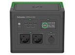 Schneider Tragbare Offgrid Powerstation 500 Schwarz/GrüN, Lithium-Ionen Akku 517Wh, 2X 230V 500W, 3X USB-A, 2X USB-C Pd