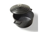 Stoneline BräTer Induktion 20 Cm, 2,6 L, BräTer Mit Deckel, Aluguss Beschichteter Topf Mit Echten Steinpartikeln, Schmortopf Backofengeeignet, BräTer Farbe: Schwarz