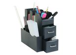 Schreibtisch Organizer MCW-L97, BüRoablage Stiftehalter Aufbewahrungsbox Mit 2 Schubladen Und 7 FäChern, 29X14X33Cm