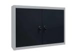 Vidaxl Armadio A Muro Per Attrezzi In Stile Industriale In Metallo Grigio E Nero