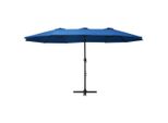 Vidaxl Ombrellone Con Palo In Alluminio 460X270 Cm Blu